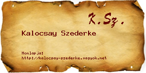 Kalocsay Szederke névjegykártya
